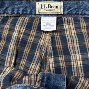 LL Bean Classic Fit Flannel Lined Heavy Denim Jeans Mens 36x32 Med Wash 100220